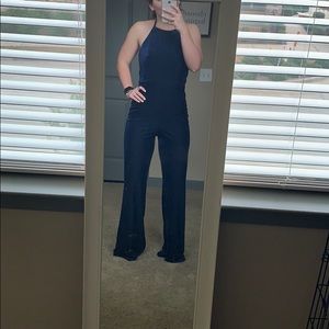 NAVY BLUE VELVET JUMPSUIT *NYE*